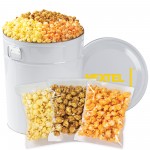 3 Way Popcorn Tins - (6.5 Gallon) - Individually Bagged Logo Branded