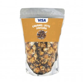 Caramel Latte Popcorn in Resealable Bag Logo Branded