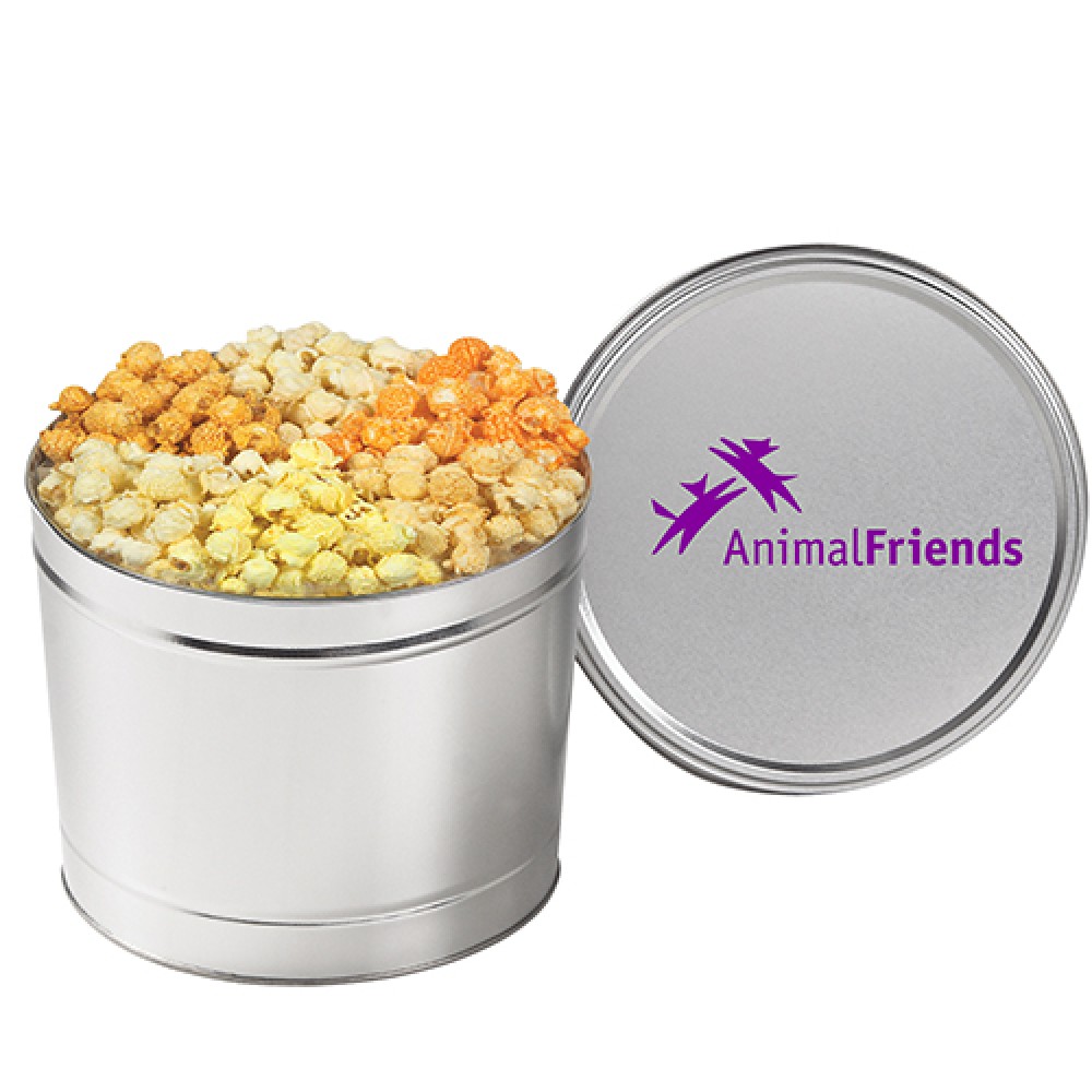 6 Way Savory Popcorn Tin (2 Gallon) Logo Branded 6 Way Savory Popcorn Tin (2 Gallon) Logo Branded