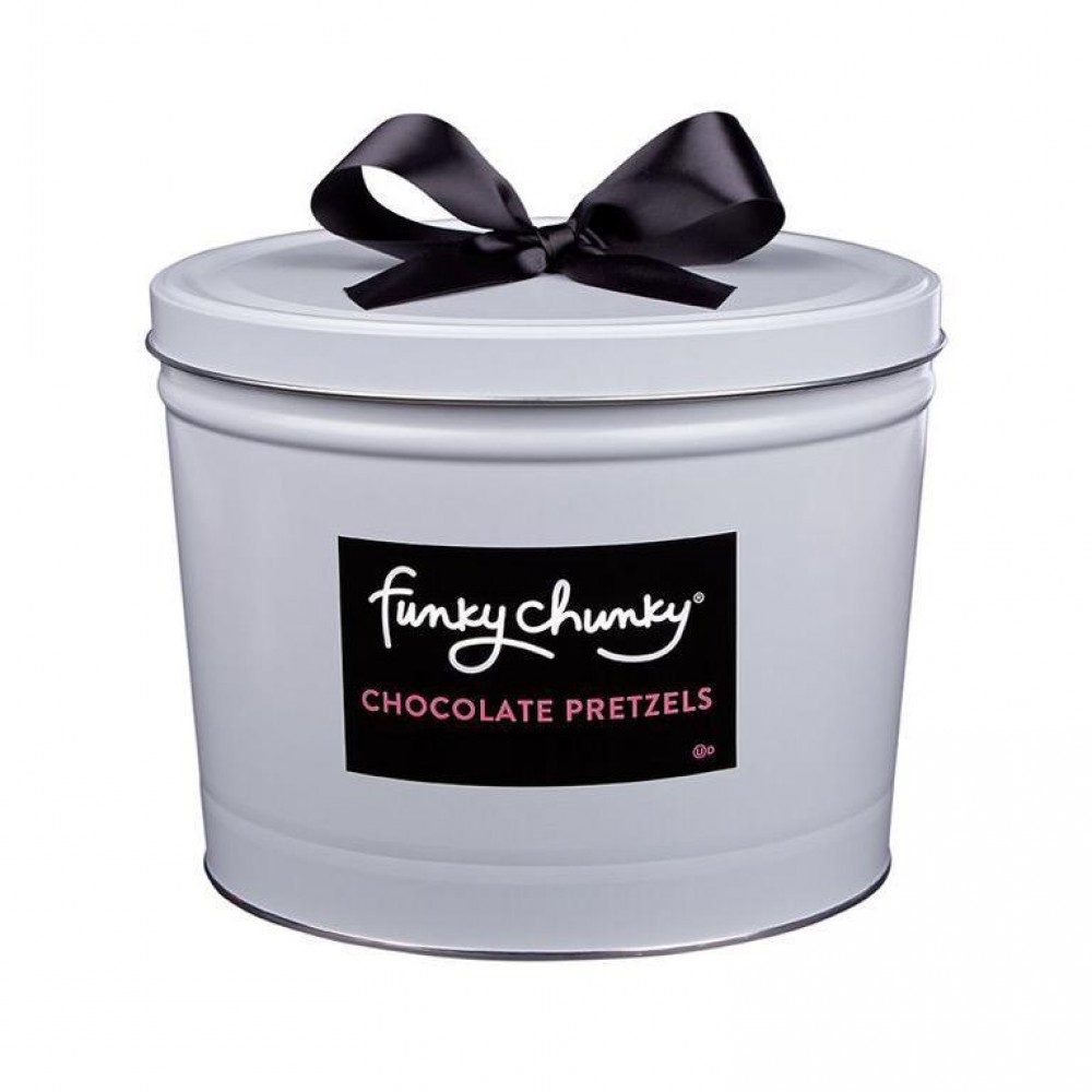 Funky Chunky Chocolate Pretzel Deluxe Gift Tin Logo Branded