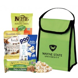 Cooler filled with Healthy Snacks (Lime Green) Logo Branded