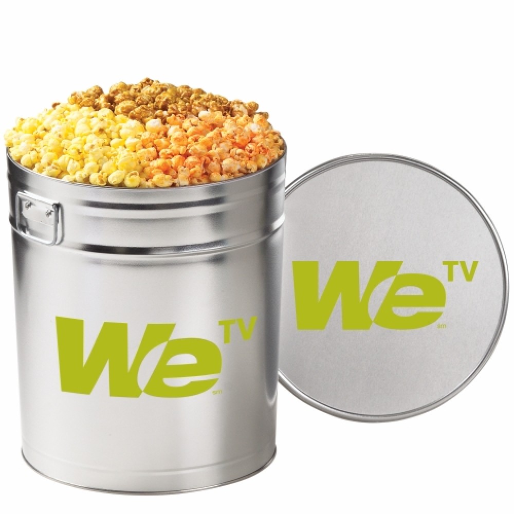 Logo Branded 3 Way Popcorn Tins - (6.5 Gallon)