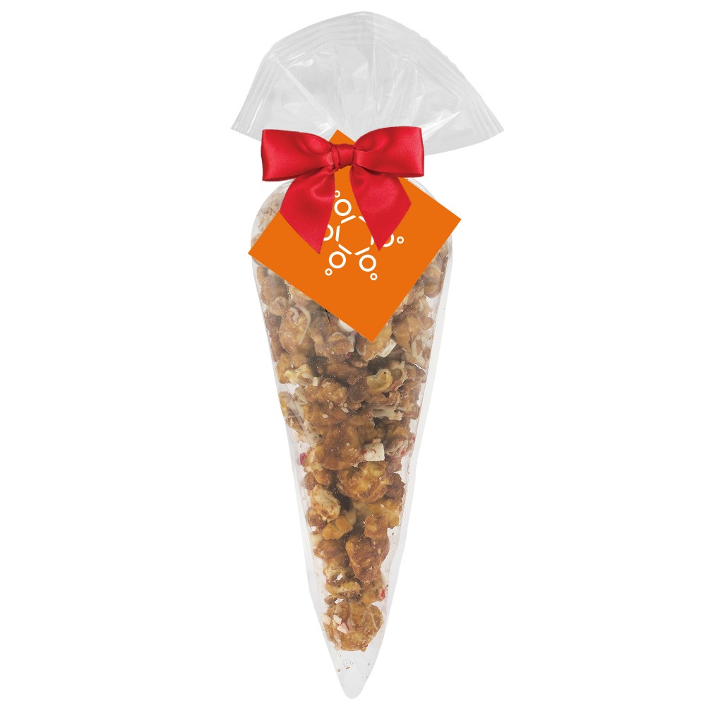 Promotional Hot Chocolate Peppermint Popcorn Cone Bag (Small)