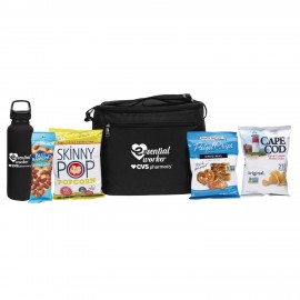 Deluxe Appreciation Cooler Water Bottle Set With Snacks with Logo
