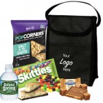 Promotional Eco Friendly Grey & Black Tote with Snacks