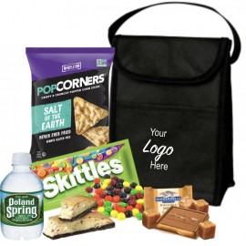 Promotional Eco Friendly Grey & Black Tote with Snacks