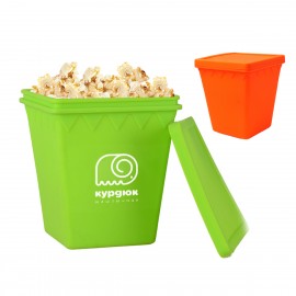Square Silicone Popcorn Bucket Box Custom Printed
