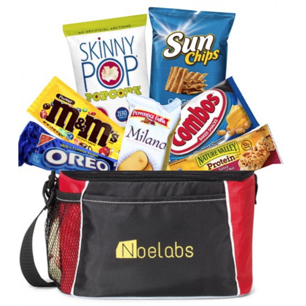 Logo Branded Holiday Cooler of Snacks (Red) Logo Branded Holiday Cooler of Snacks (Red)