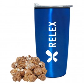 Promo Revolution - 20 Oz. Straight Tumbler w/Plastic Liner Gift Set w/Hot Chocolate Popcorn with Logo