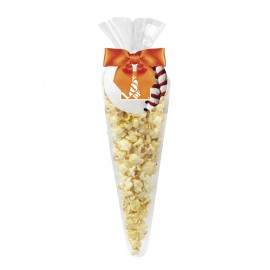 Baseball Popcorn Cone Bags - Butter Popcorn with Logo