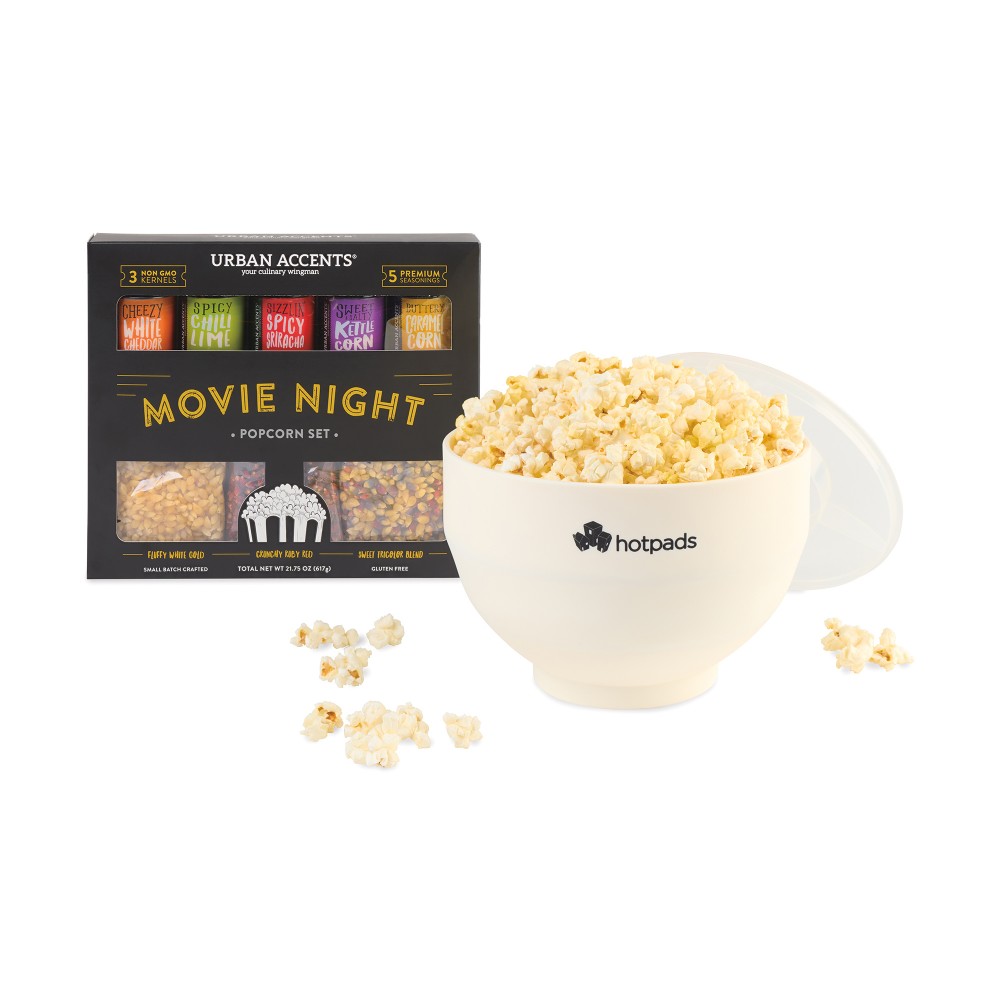 Custom Imprinted Movie Night Gourmet Popcorn Gift Set - White