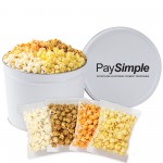 4 Way Popcorn Tins - (2 Gallon) - Individually Bagged Custom Imprinted