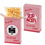 Striped Popcorn Box - Cheddar Popcorn Logo Branded