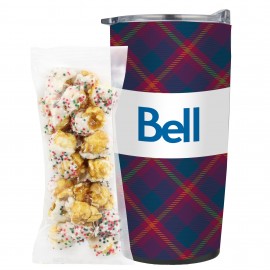 Promo Revolution - 20 Oz. Straight Tumbler Gift Set w/ Sugar Cookie Crunch Popcorn with Logo