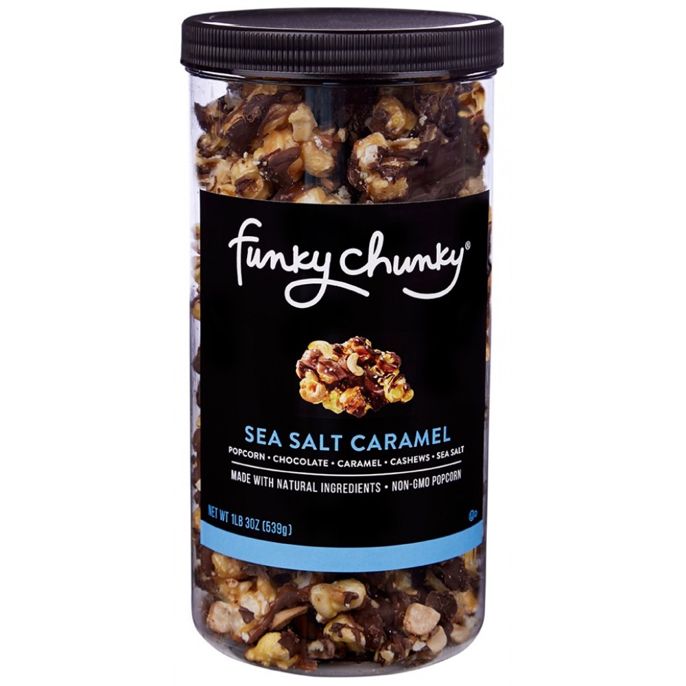 Funky Chunky Sea Salt Caramel 19oz Tall Canister Custom Imprinted