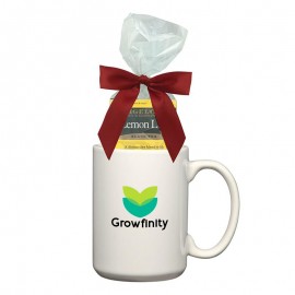 15 Oz. Customizable Full-Color Mug with Tea Bags with Logo