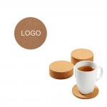 Round wooden cork coasters Logo Branded