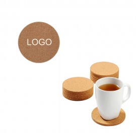 Round wooden cork coasters Logo Branded