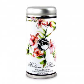 Logo Branded Tea Can Company Hibiscus Flower Tall Tin  Logo Branded Tea Can Company Hibiscus Flower Tall Tin