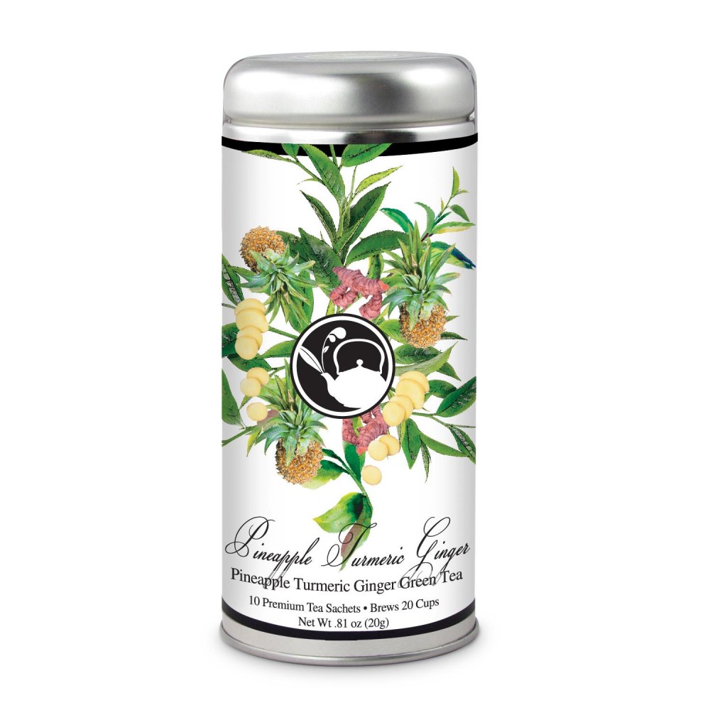 Promotional Tea Can Company Pineapple Turmeric Ginger Tea-Tall Tin Promotional Tea Can Company Pineapple Turmeric Ginger Tea-Tall Tin