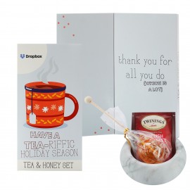 Custom Holiday Cheer Greeting Cards - Tea & Honey Set