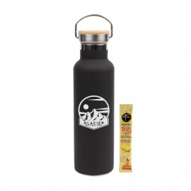 Logo Branded 20 Oz. Stainless Steel Insulated Vacuum Bottle w/Iced Tea Packet