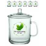 Customized 15 oz. Glass Tea Cups with Lids