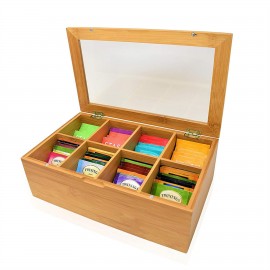 Bamboo Tea Storage Box with Logo  Bamboo Tea Storage Box with Logo
