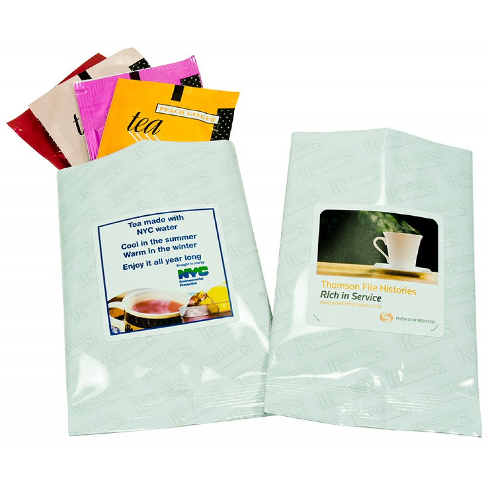 Flavored Tea Sampler - White Foil Packaging with Logo
