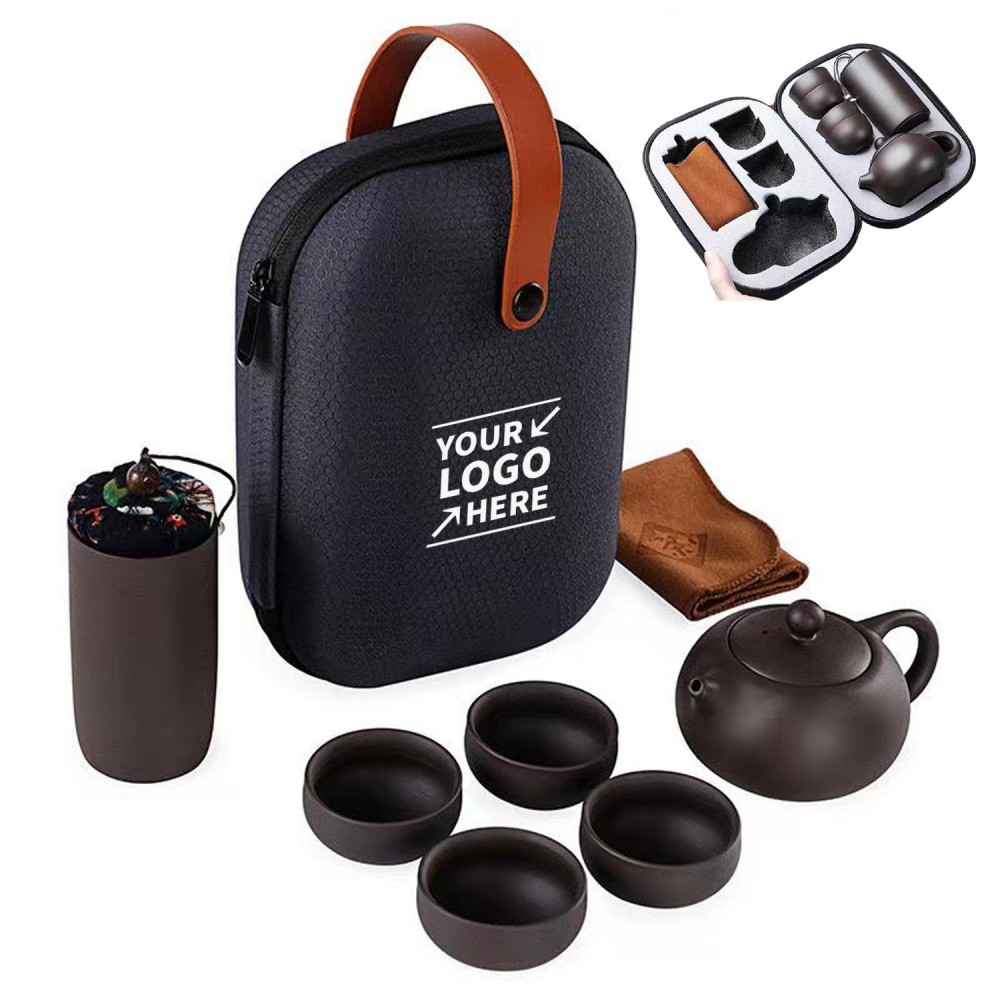 Logo Branded Portable Travel Ceramic Teapot Tea Set Logo Branded Portable Travel Ceramic Teapot Tea Set