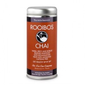 Tea Can Company Rooibos Chai Tea Tall Tin with Logo  Tea Can Company Rooibos Chai Tea Tall Tin with Logo