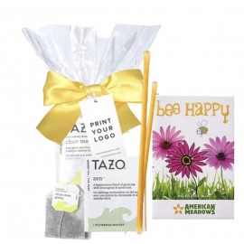 Flower Seeds w/Tea and Honey Sticks with Logo  Flower Seeds w/Tea and Honey Sticks with Logo
