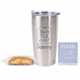Logo Branded Stash Tea & Biscotti Tumbler Set