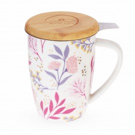 Pinky Up Bailey Ceramic Tea Mug & Infuser with Logo