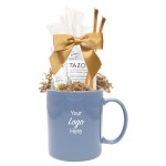 Tea & Honey Gift Mug (Light Blue) Custom Imprinted