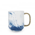 Custom Printed Seaside: Marbled Ceramic Mug by Twine