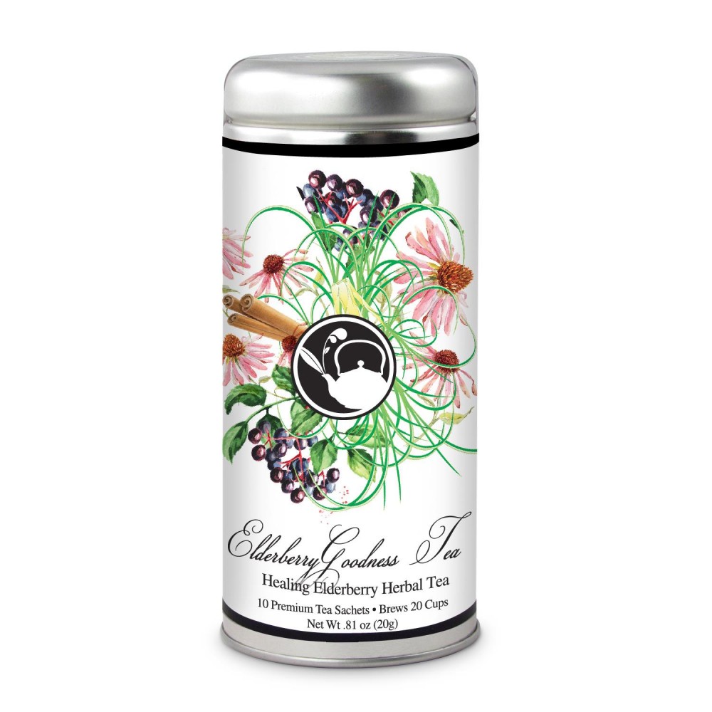 Tea Can Company Elderberry Energy Tea- Tall Tin with Logo