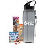 25 oz Water Bottle with Healthy Snacks Logo Branded