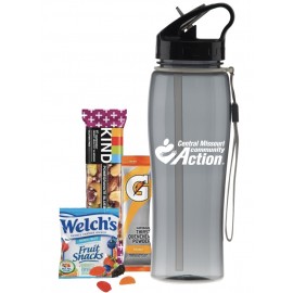 25 oz Water Bottle with Healthy Snacks Logo Branded
