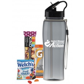 25 oz Water Bottle with Healthy Snacks Logo Branded  25 oz Water Bottle with Healthy Snacks Logo Branded