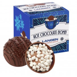 Custom Imprinted Hot Chocolate Bomb Gift Box - Deluxe Flavor - Milk & Dark Delight