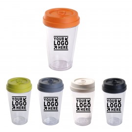 18 Oz. Double Wall Acrylic Coffee Tumbler w/ Push Closure Logo Branded  18 Oz. Double Wall Acrylic Coffee Tumbler w/ Push Closure Logo Branded