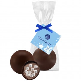 Custom Imprinted Mini Hot Chocolate Bomb Mug Stuffer - Dark Chocolate