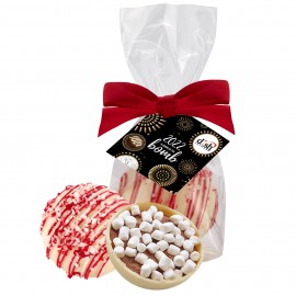 Promotional New Years Hot Chocolate Bomb Mug Stuffer - Deluxe Flavor - White Chocolate Peppermint
