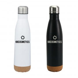 Logo Branded 17oz Stainless Steel Vacuum Bottle with Cork Base