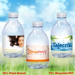 Promotional 8 oz. Custom Label Spring Water w/ Flat Cap - Clear Bullet ECO Bottle