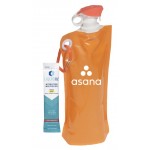 Custom Imprinted Orange Foldable 27 Oz. Water Bottle w/Liquid IV Stick