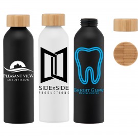 Logo Branded Eden - 20 oz. Aluminum Water Bottle with Bamboo Lid  Logo Branded Eden - 20 oz. Aluminum Water Bottle with Bamboo Lid