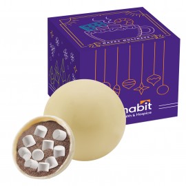 Mini Hot Chocolate Bomb in Box - White Chocolate with Logo
