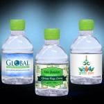 8 oz. Custom Label Spring Water w/ Lime Green Flat Cap - Clear Bottle Custom Imprinted